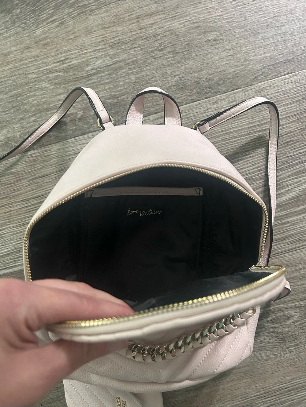 Victoria's Secret Blush Pink Quilted Mini Backpack & Wallet Set